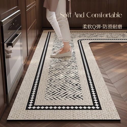 高端厨房地垫防滑防油可擦免洗耐脏专用防水地毯7字l型吸水脚垫子