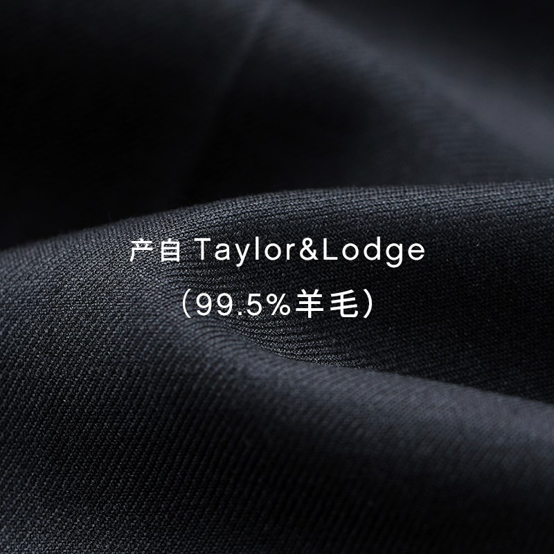 【高支数160支】男士羊毛西装黑色商务正装新郎结婚礼服西服套装