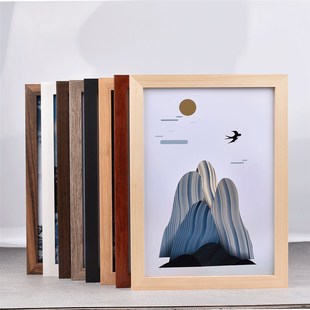 实木相框挂墙16寸20拼图24海报8K4开框架A3 裱素描画框 a4定制30装