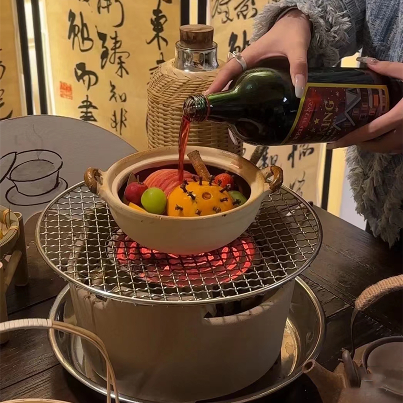 炭火围炉煮茶家用室内烤茶罐罐茶煮茶器碳炉煮茶壶烧烤炭炉小泥炉