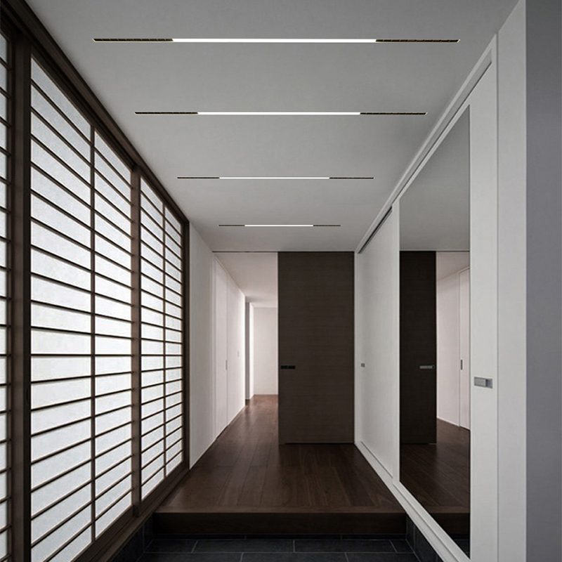 高显LED条形射灯明装吸顶无边框预埋嵌入式格栅灯极简无主灯照明