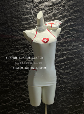 驯服的猫 「谁家护士」性感护士纯欲白色爱心包臀套装