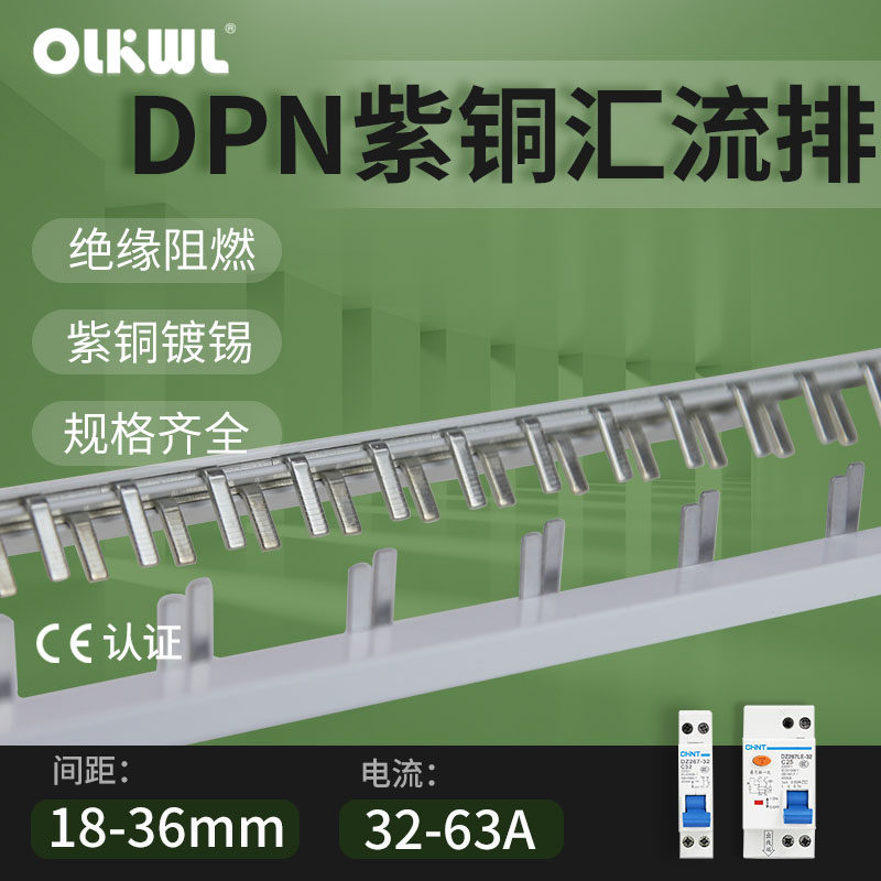 1P+N漏电断路器25A32A40A50A63A空气开关DPN单P两极紫铜汇流排