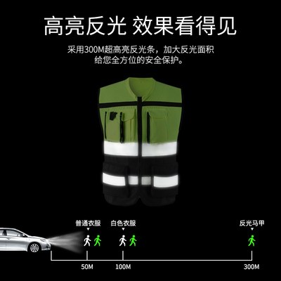 安全警示安全服拼接反光马甲制印字年审反光背心夜间反光背心