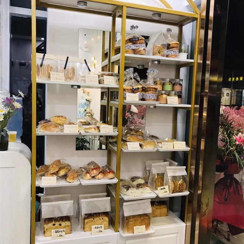 面包架子展示架面包店烘焙货架糕点柜边柜商用饼干柜面包柜展示柜