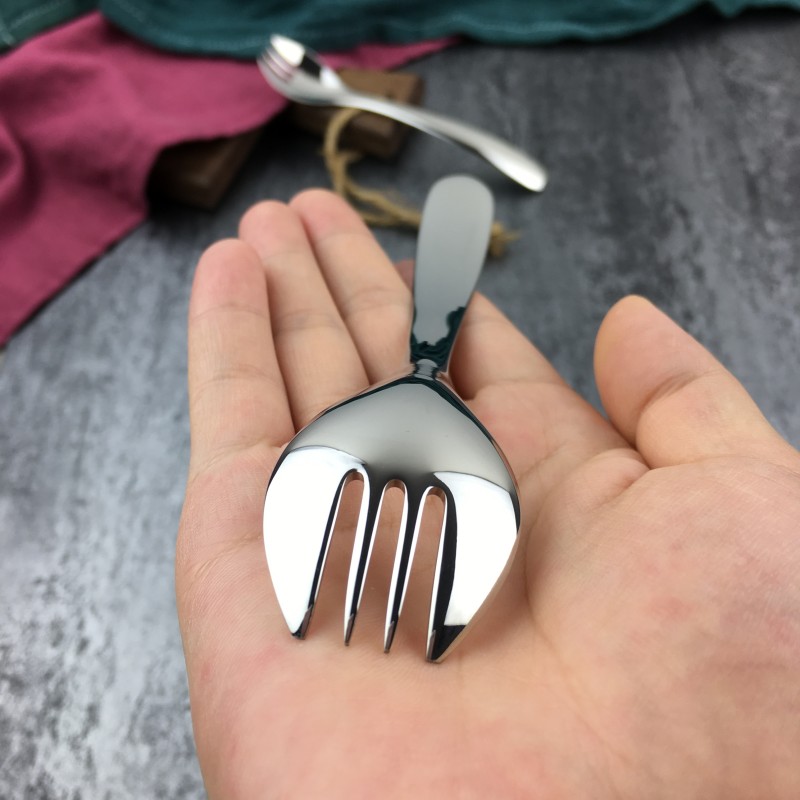 304不锈钢两用叉勺一体勺子叉子西餐沙拉叉泡面色拉水果叉沙律叉