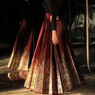 春夏红色织c金马面裙国风明制汉服新中式 婚服高端妆花敬酒服高个