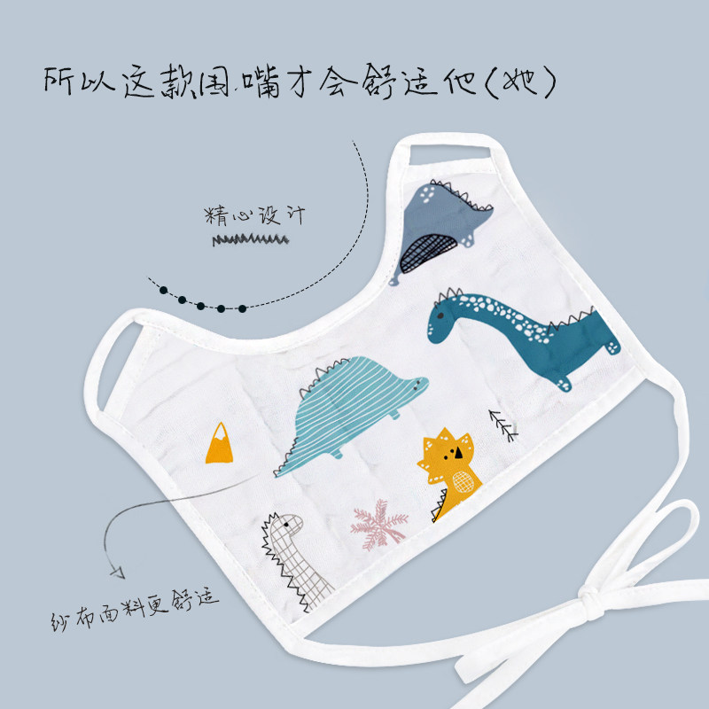 婴儿口水兜系f带加厚口水巾纯棉春秋围嘴宝宝绑带式防水款围兜隔
