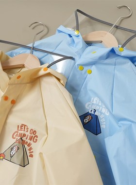 A类 儿童雨衣 男童女童连帽雨披 带书F包位 中大童 学生徒步防水