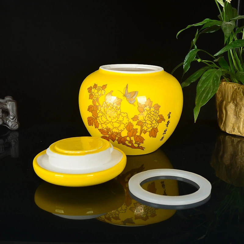 青花瓷新款装膏液体罐子蜂蜜膏方罐通用密封储P物罐陶瓷小罐茶叶