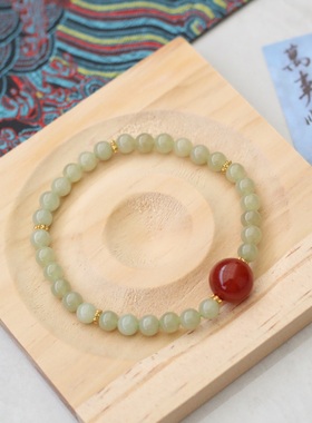 玉清欢和田玉南红小众设计手链