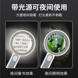充电放大镜高清带LED灯80倍老人阅读电K子维修文玩珠宝鉴定扩大镜