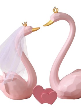 新婚情侣天鹅摆件一对伴手礼婚y房客厅装饰结婚送新人闺蜜新娘礼