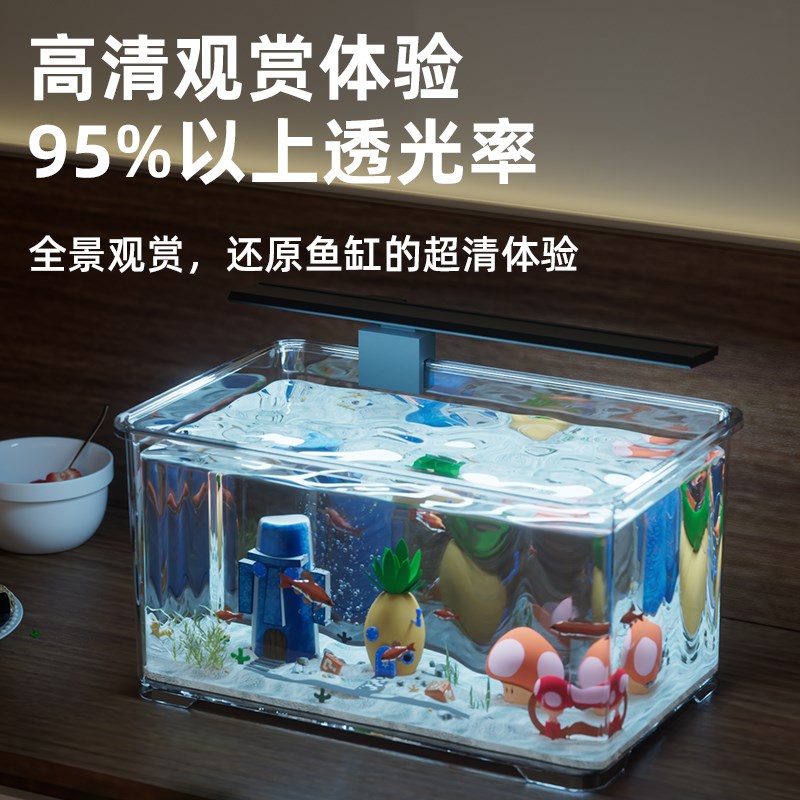 鱼缸小型客厅2025新款生态造景过滤制I氧一体机带盖家用桌面金鱼