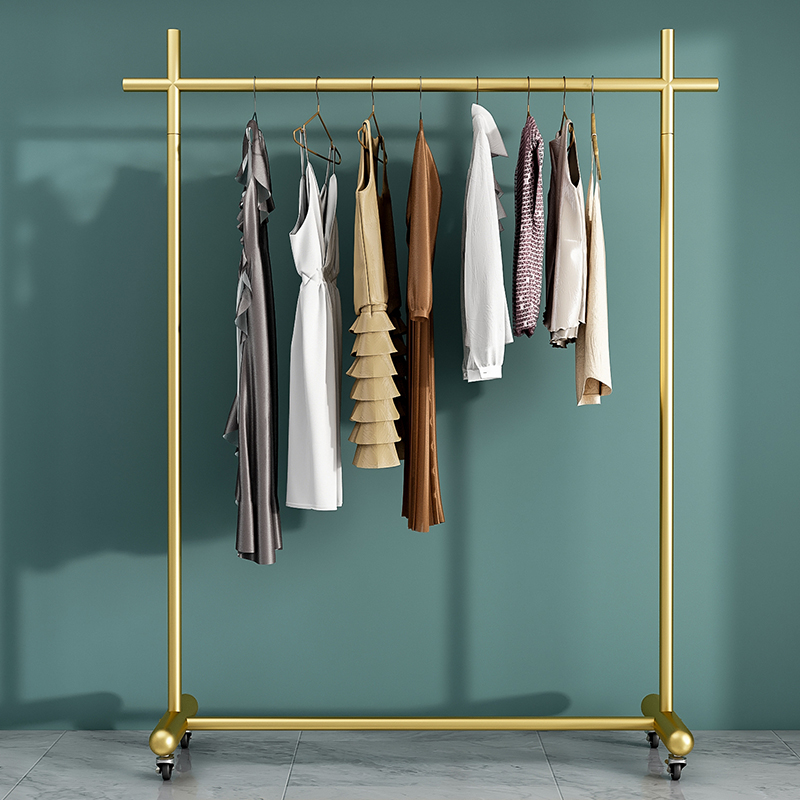 服装店展示架落地式女装店u中岛架网红店面挂衣架轻奢陈列货架带