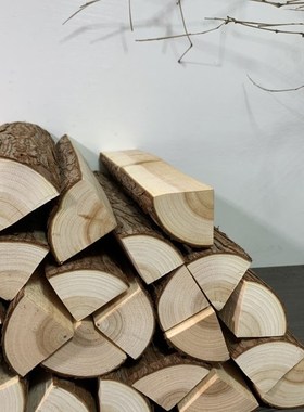 装饰木柴原木壁i炉摆件橱窗造景木头背景墙客厅装饰民宿木材篝火