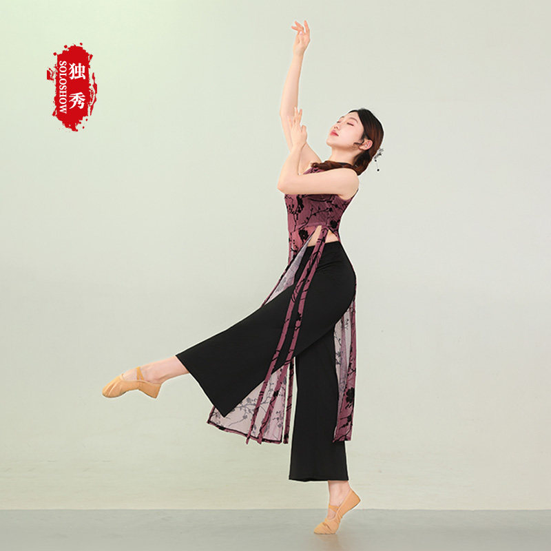 中国风古典舞改良旗袍女无袖高开叉显瘦飘逸网纱练功服演出服套装,女装/女士精品,旗袍,淘宝优惠券,粉丝福利购,淘宝优惠卷