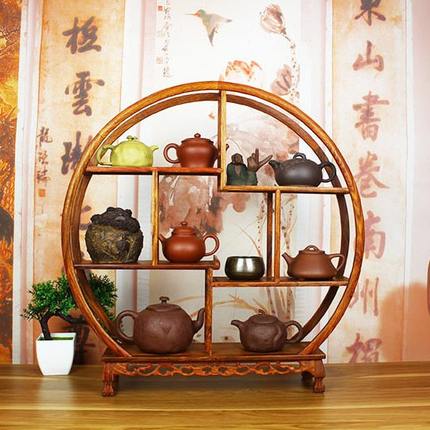 置物架收纳架梨小博古架摆件展示架实木花茶具红木中式多宝阁茶壶