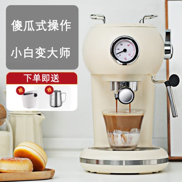 LPMC蒸汽意家用浓缩OG奶泡迈斯朴格半自动复古咖啡机小型O白色I式