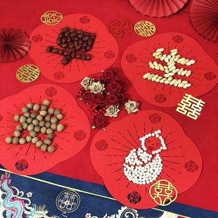 摆件生卧室装 新房结婚子婚房布置男早全套方新款 饰模具压贵模板床