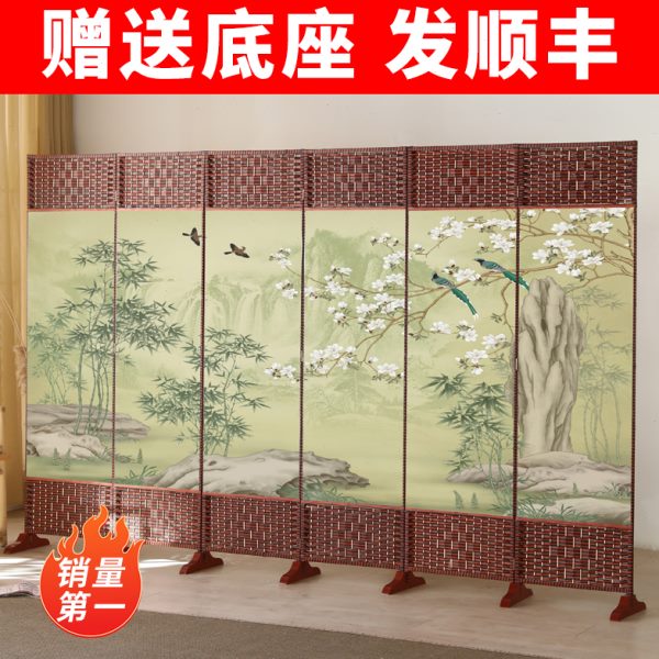 折叠家用客厅移动隔断墙简易屏风办公室帘平风卧室现代简约遮挡