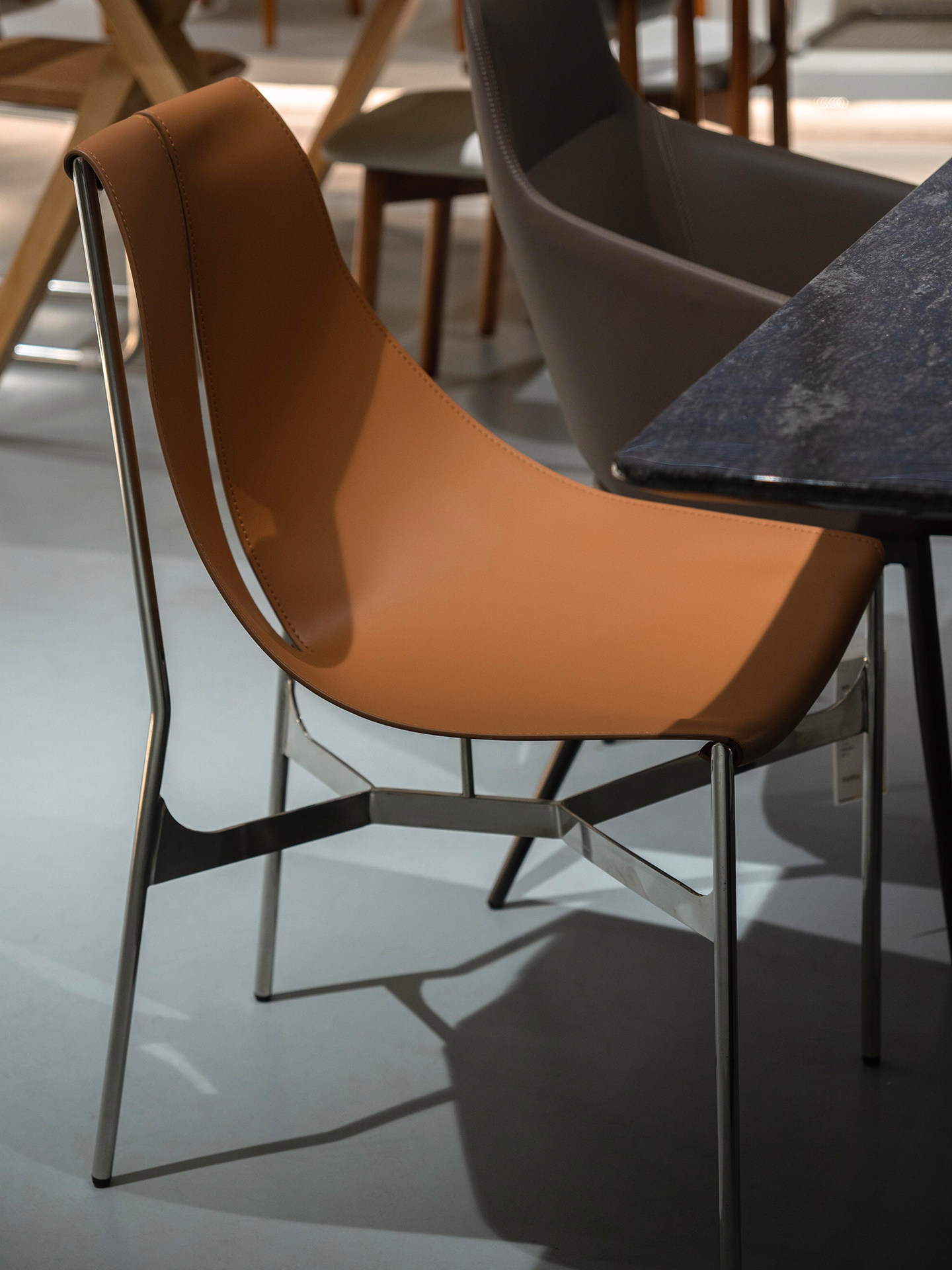 Lyo chair stainless steel used vintage Laite Italian minimalist home dining room modern minimalist designer backrest chair