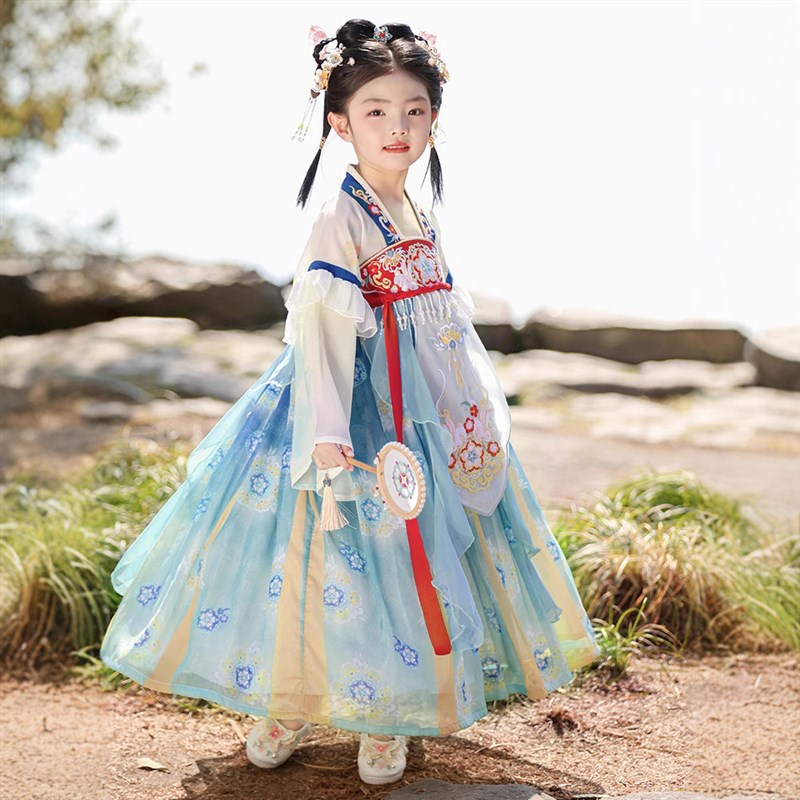 春季新品超仙汉服儿童小公主国风高级感连衣裙幼儿园演出襦裙