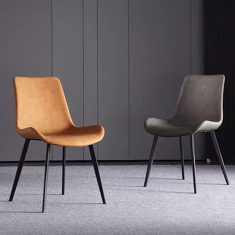 网红餐椅家用意式现代椅子北欧轻奢酒店餐厅椅洽谈椅会议皮靠背椅
