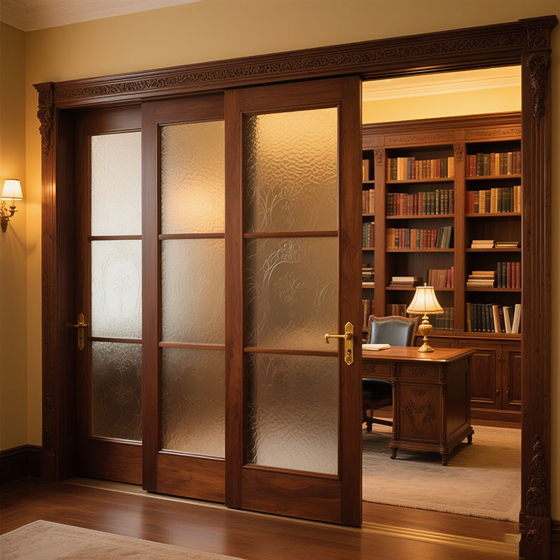 推拉门格子门定制日式实木三联动移门原木风厨房客厅阳台门卧室门