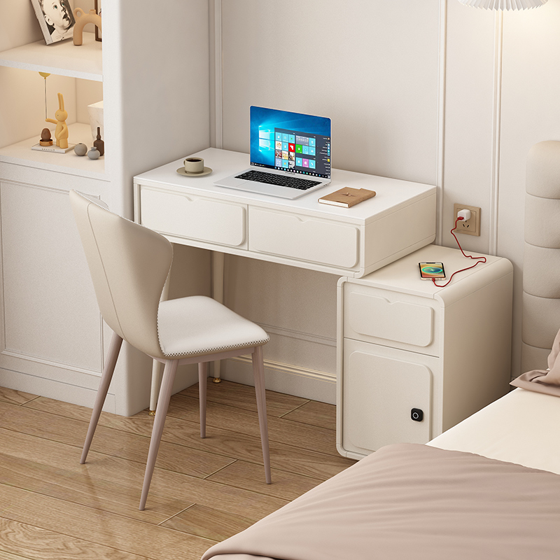 书桌女孩卧室白色岩板小书桌60cm宽小户型家用卧室写字台80厘米长