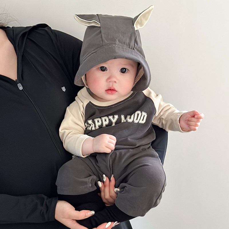 韩国春秋季连体衣婴幼儿卫衣新生儿爬服男女宝宝衣服秋款长袖哈衣