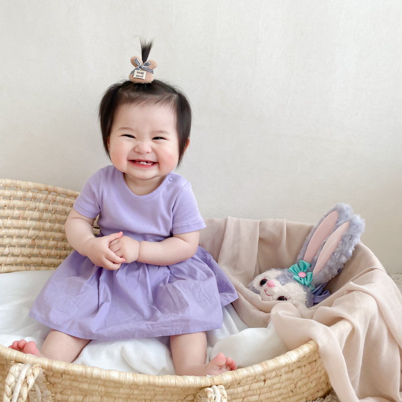 婴儿衣服夏装纯棉女童包屁衣新生连体超萌韩版三角爬服婴儿外出服