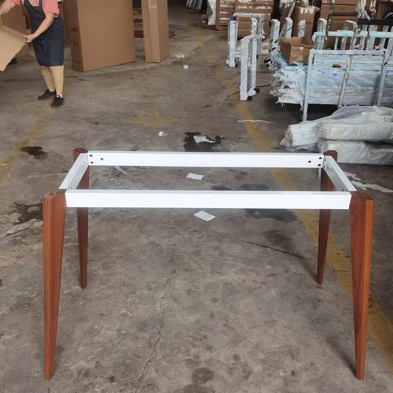 木纹桌架铁艺简约餐桌架子办公桌腿支架金属台架会议桌木台脚钢架