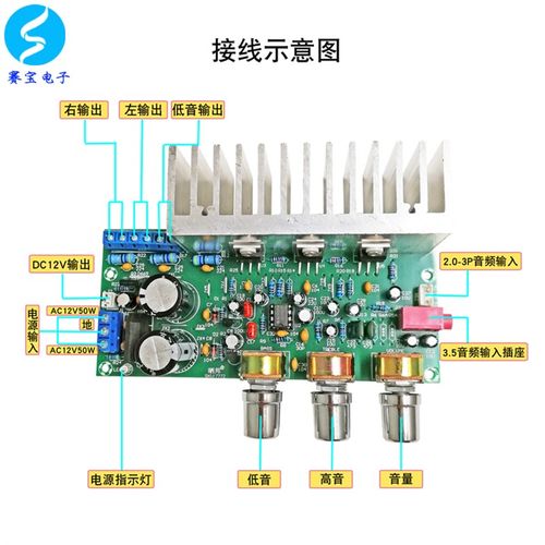 TDA2050+TDA2030 2.1三声道超重低音炮功放板成品板高保真音箱