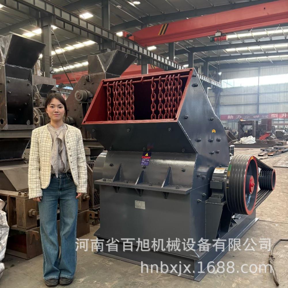 PC重型锤式破碎机50-80t/h甩锤冲击碎石机石灰石煤炭锤式制砂机