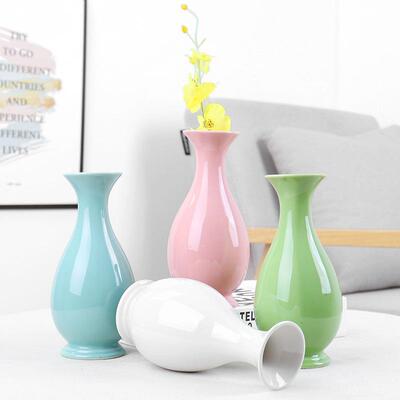 nsi风色釉美人陶瓷小花瓶级感摆件客厅插花摆粉色设郁金香高鲜花