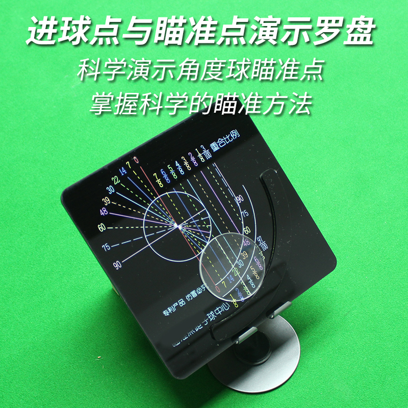 台球角度球瞄准点撞击点演示罗盘