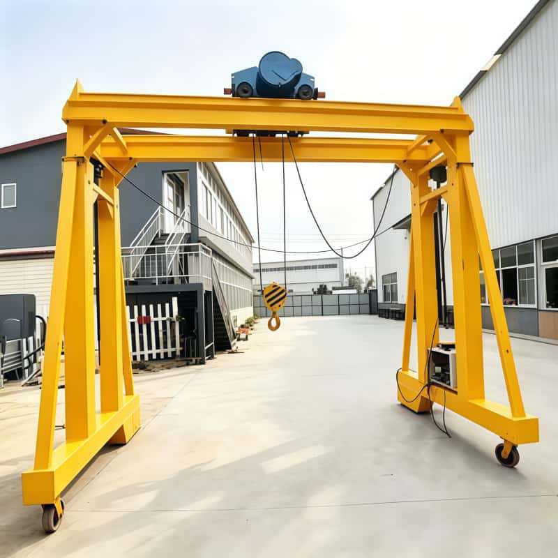 电动万向无轨龙门吊360度原地转向实心胶轮移动式简易门式起重机