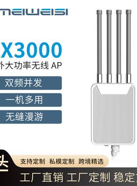 户外无线路由AP大功率WIFI6双频AX3000中继器防雷POE供电IP67防护