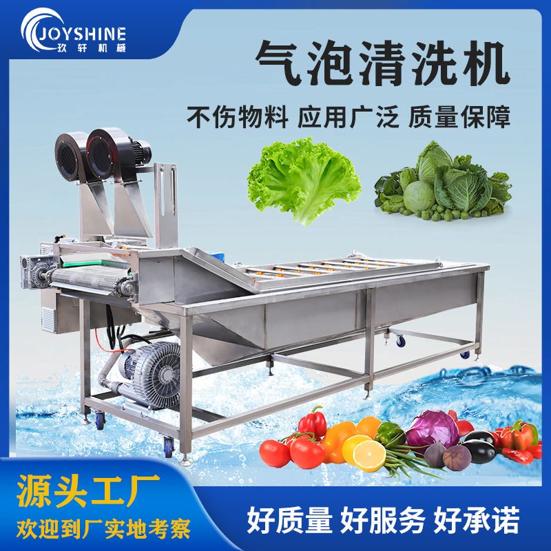 商用中央厨房设备 高压气泡清洗机 连续式叶菜类清洗分选线
