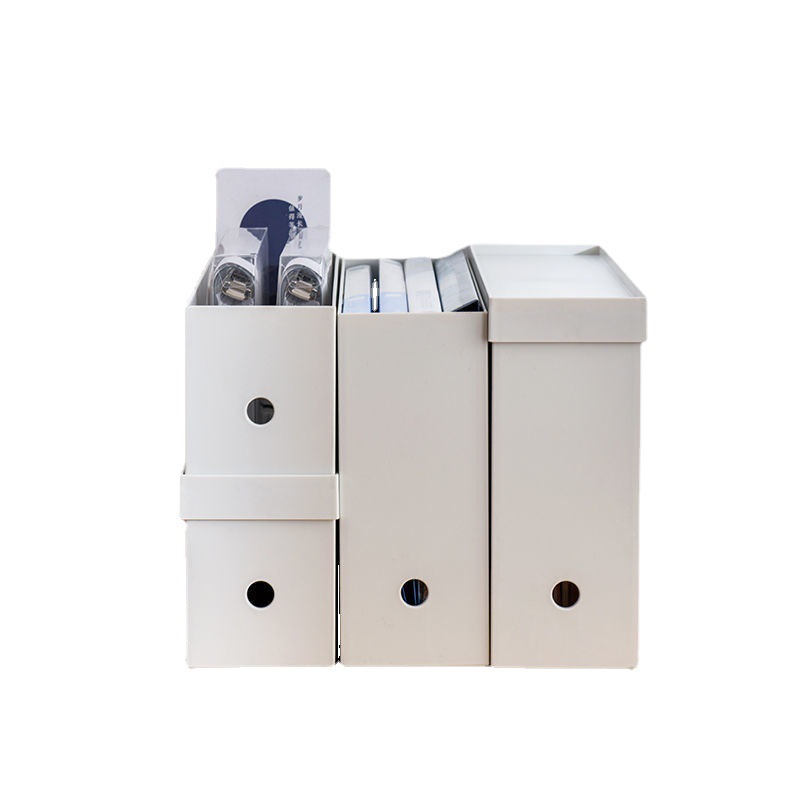 文件收纳桌面合同资料直角收纳盒办公室大容量高窄型档案分类用品