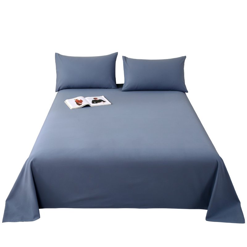 A类纯棉磨毛牀单单件加厚全棉被单枕套三件套冬季防滑不易皱睡单