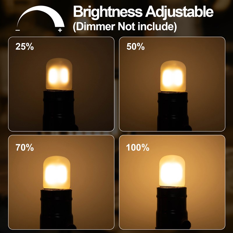 6个装爱迪生led灯泡E27大螺口T28管泡磨砂玻璃1瓦床头小夜灯光源