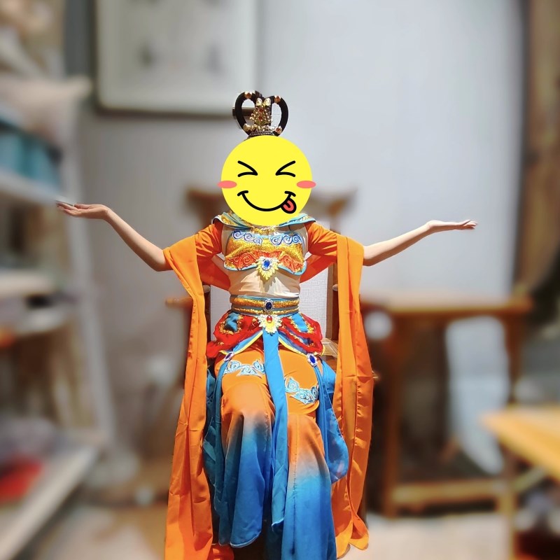 儿童敦煌飞天舞蹈服装演出服女童飘逸中国风古典舞反弹琵琶表演服