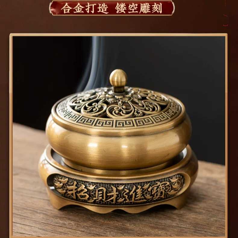 铜香炉中式古铜色薰香炉檀香家用