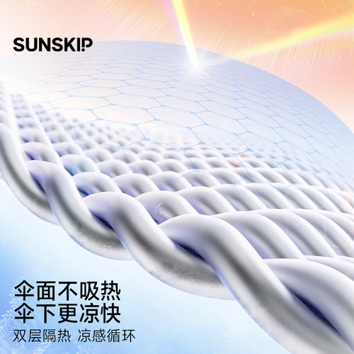 SUNSKIP漫游双层太阳伞钛银遮阳伞晴雨两用伞防紫外线防晒伞折叠
