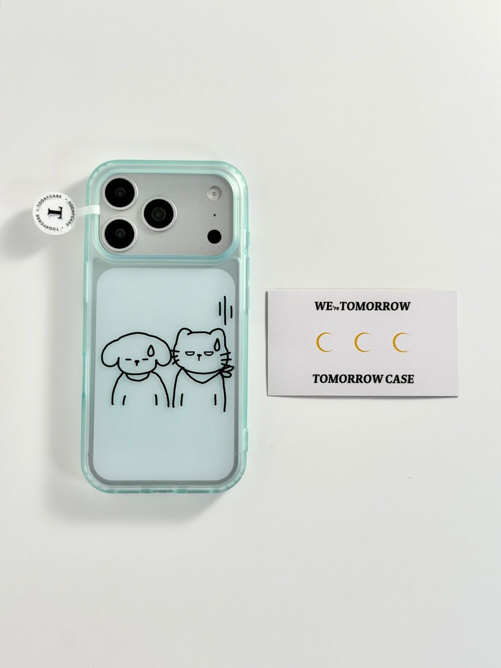 U2 薄荷绿流汗猫咪小狗适用苹果17promax新款小众磨砂iphone16简约透明15可爱手机壳防摔保护套