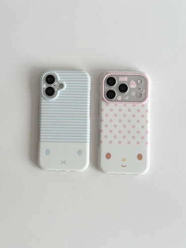 U2 适用软萌卡通波点条纹苹果iphone17pro Max手机壳女生16pro个性手机壳个性简约15防摔保护套