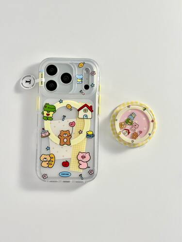 U2 可爱小动物之屋适用苹果17promax新款小众磨砂iphone16简约双层15磁吸支架手机壳防摔保护套