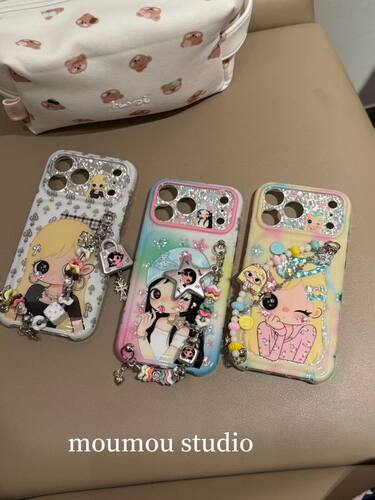U2 古早镭射芭比少女手拎绳适用于iPhone17promax手机壳苹果16pro个性少女简约15防摔保护套